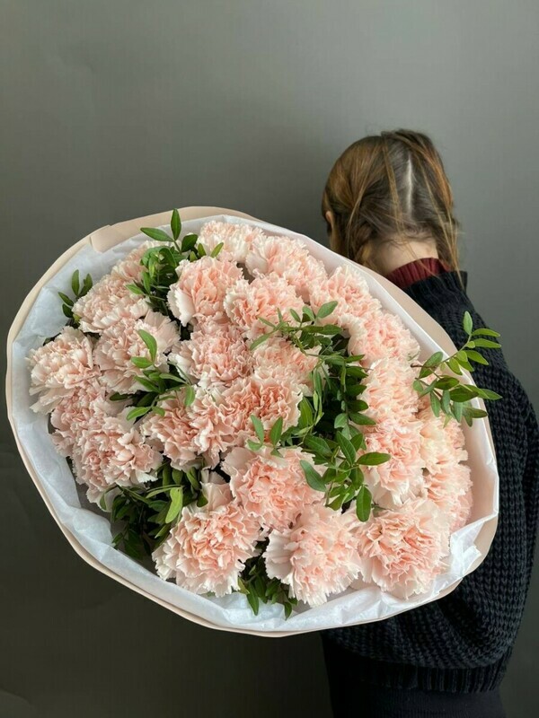 25 нежных гвоздик для самой любимой, стандартный