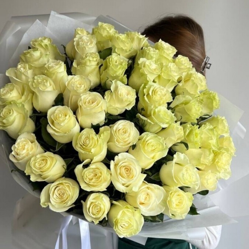 Моно букет из одноголовых эквадорских роз, стандартный