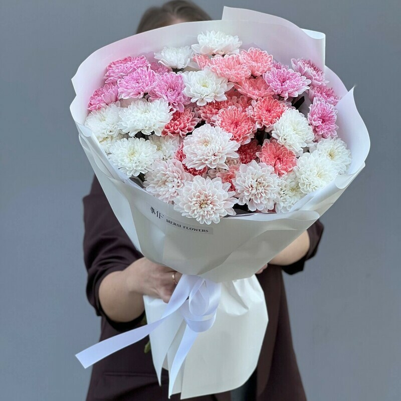 Микс из хризантем, 9 хризантем кустовых