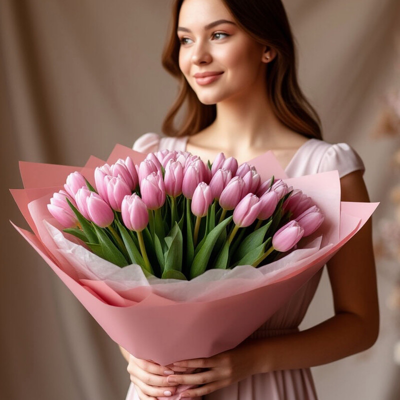 31 тюльпан «Pink pastel», стандартный