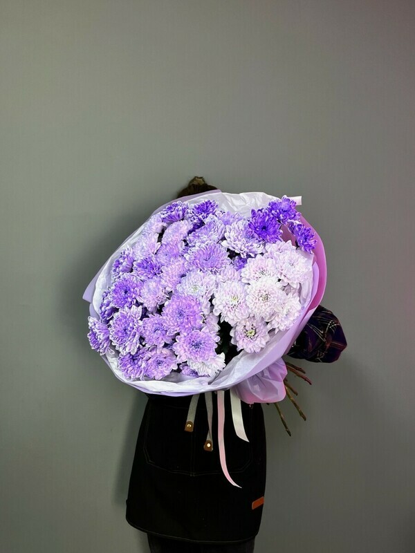 Букет гигант с фиолетовой хризантемой, стандарт 