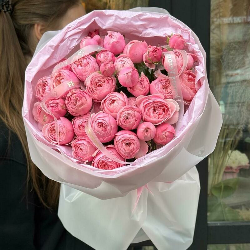 Букет из премиальных кустовых пион роз, премиум