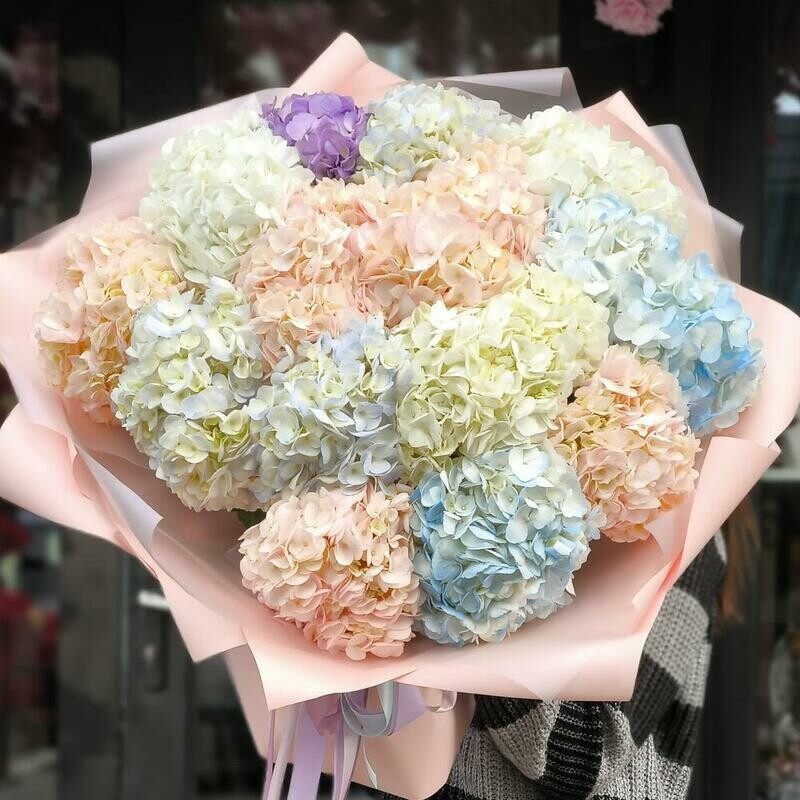 Букет гортензий с Wow эффектом, премиум