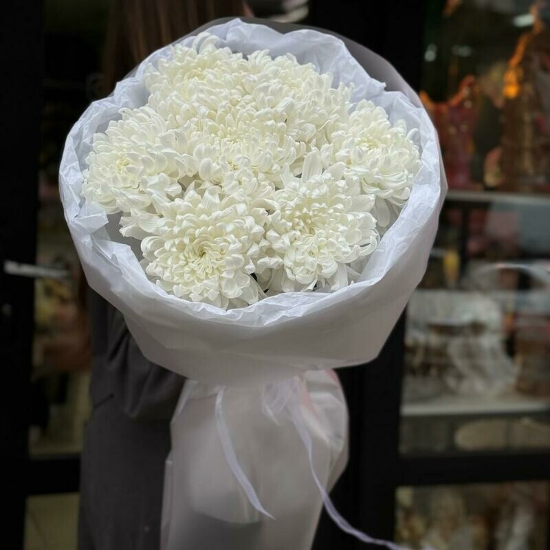 Букет из одноголовых хризантем, стандартный