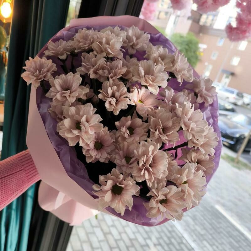 Букет кустовых ромашковых хризантем, 7 кустовых хризантем