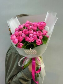 Букет из 9 пионовидных роз 50см