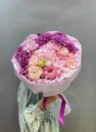 Микс букет в сиреневых оттенках