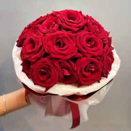 21 красная роза 30см