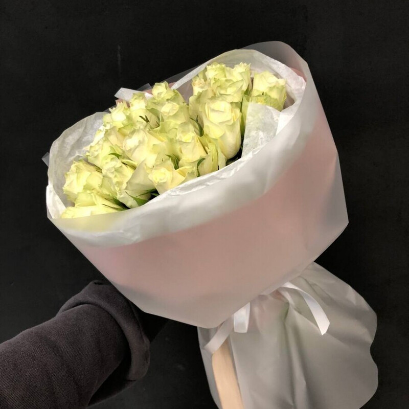 букет из 21 белой кении, 21 кения белая