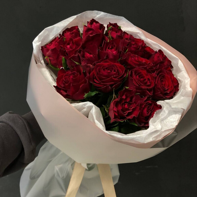 букет из 21 красной кении, 21 кения красная