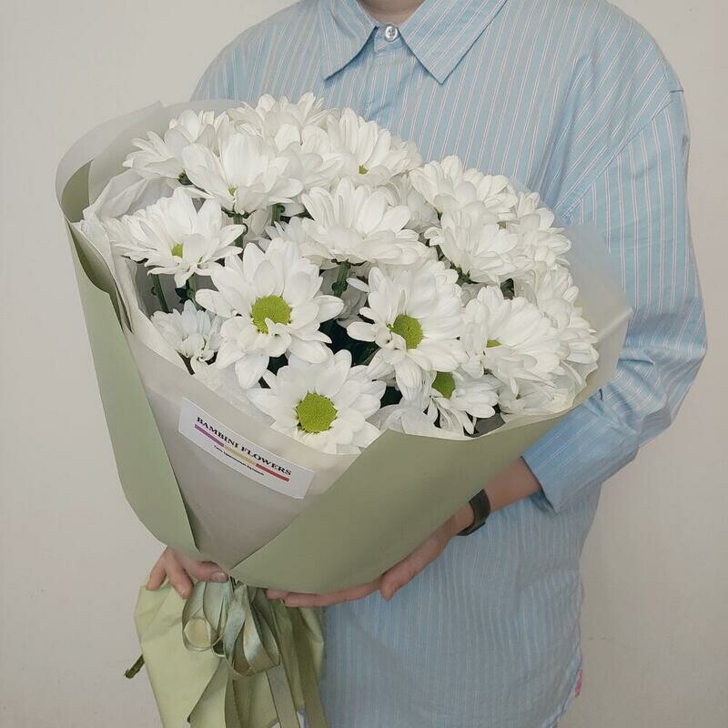 Букет белой ромашковой хризантемы, стандартный
