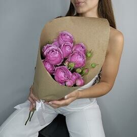 "Сочный" букет из пионовидной розой Мисти Баблс
