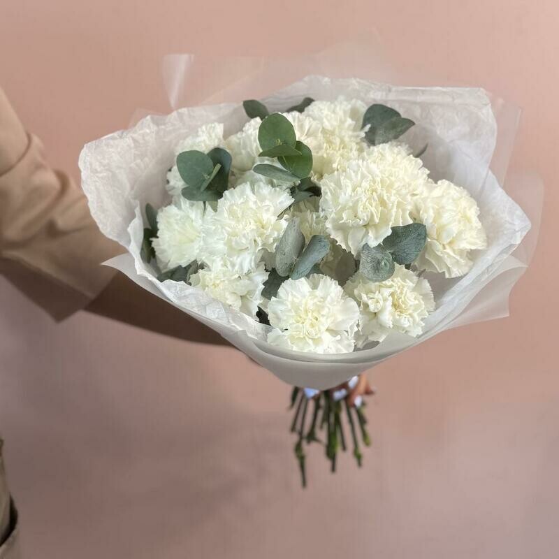 Букет Диантус с эвкалиптом , стандартный