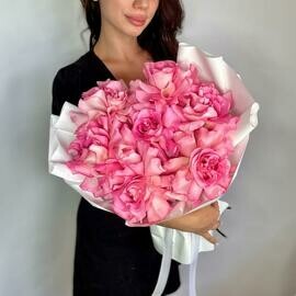 Букет с Вау эффектом  Французские розовые розы