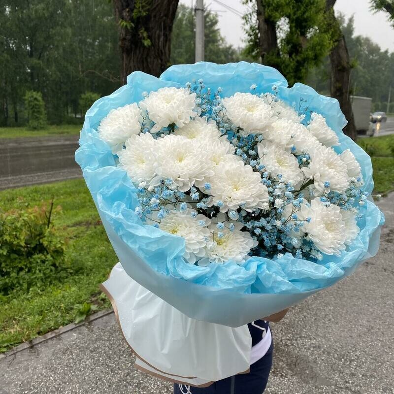 Buket iz hrizantemi i gipsofili, standart