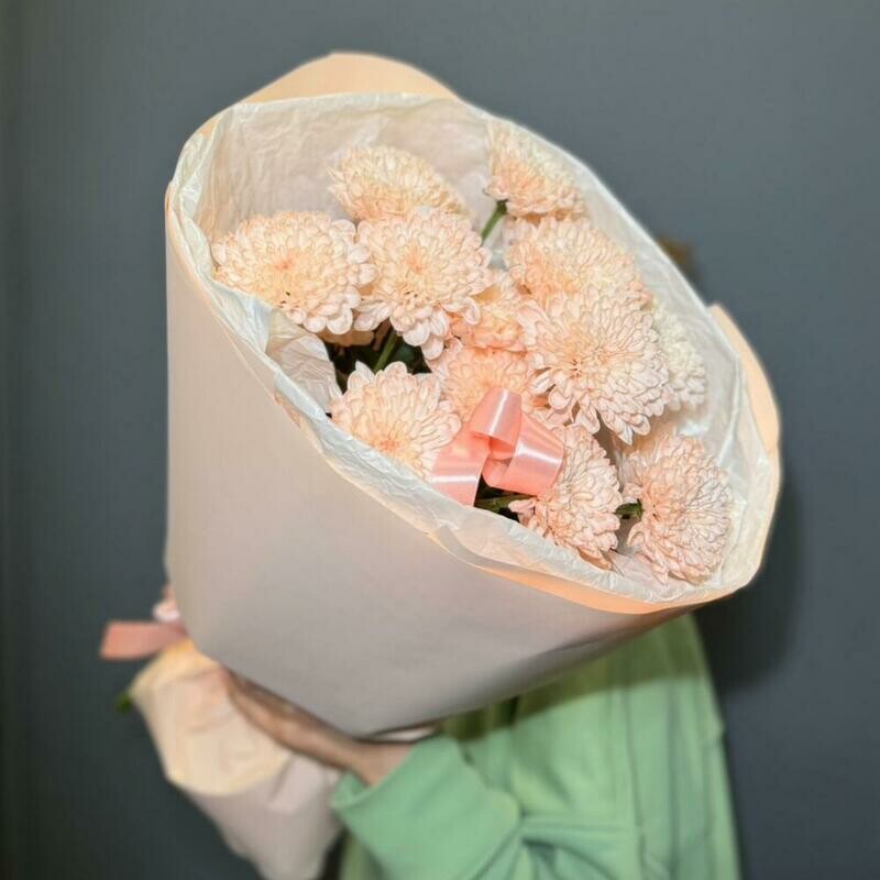 Монобукет из кустовых хризантем, стандартный