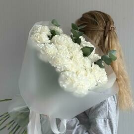 Buket iz belosnezhnih diantusov