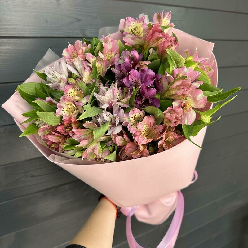 Букет альстромерий микс 15 штук , стандартный