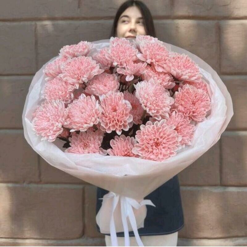 "Potceluj angela"- buket iz hrizantem, standart