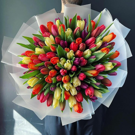 Букет из тюльпанов микс 101 шт