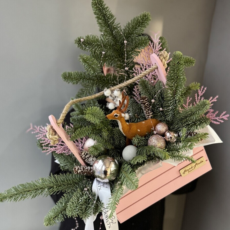 Новогоднее чудо, новогодняя композиция в ящике