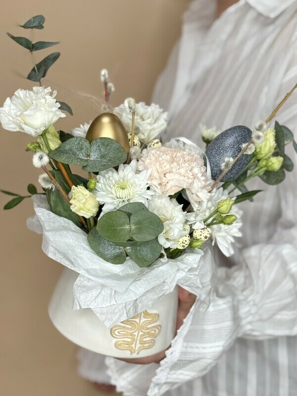 Пасхальная композиция в кашпо , стандартный