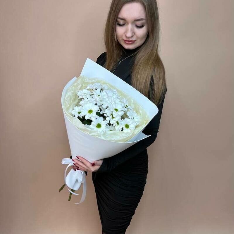 Букет из хризантем ромашек, 3 хризантемы в упаковке