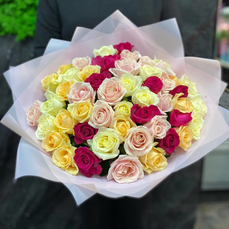 51 роза микс, роза