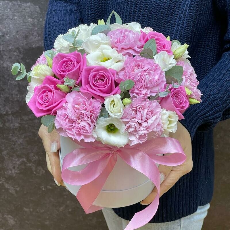 Цветы в коробке миксс, стандартный