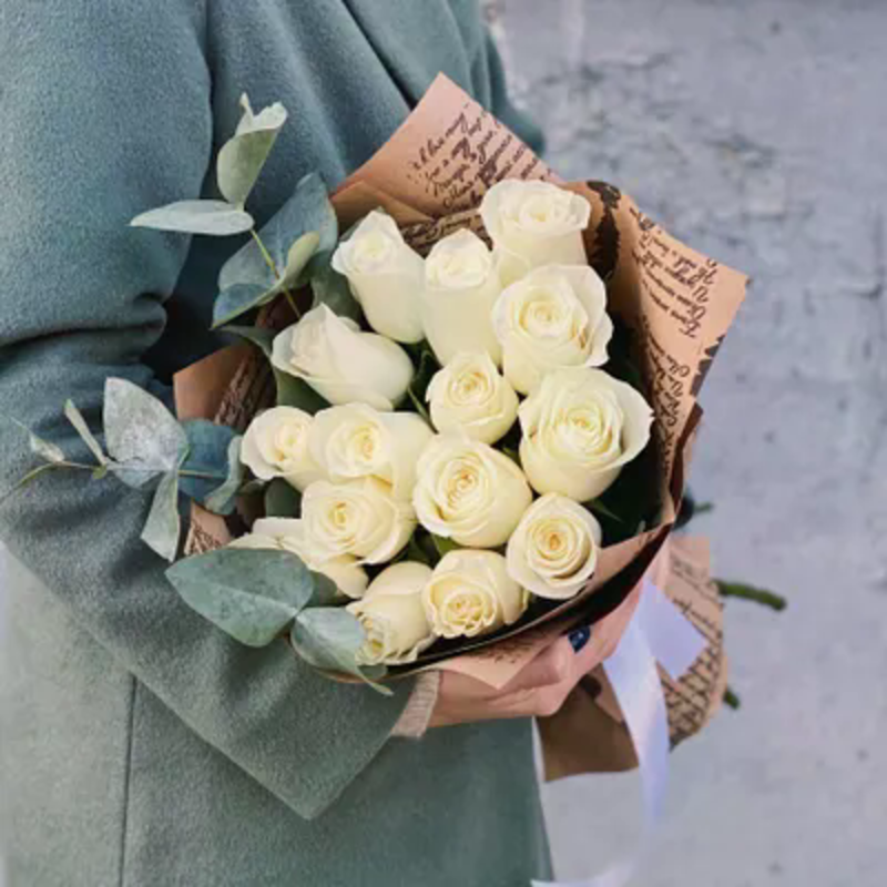 Букет из белых роз, стандартный