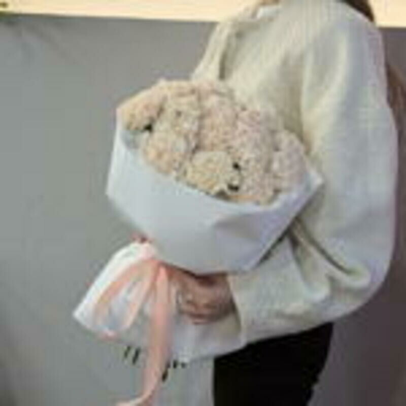 Монобукет из светло постельных диантусов, стандартный