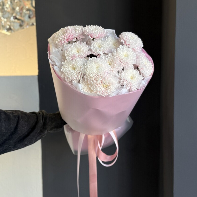 Монобукет из кустовых хризантем, монобукет из хризантем