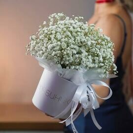 TCveti v korobke s gipsofiloj