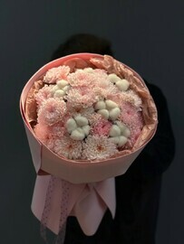 Букет из хризантем розовый нежный