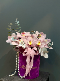 Цилинд Букет Орхидея Эвкалипт Премиум