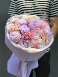 Buket Hrizantema Kustovaya Altaj Altaj i Gvozdika Diantus