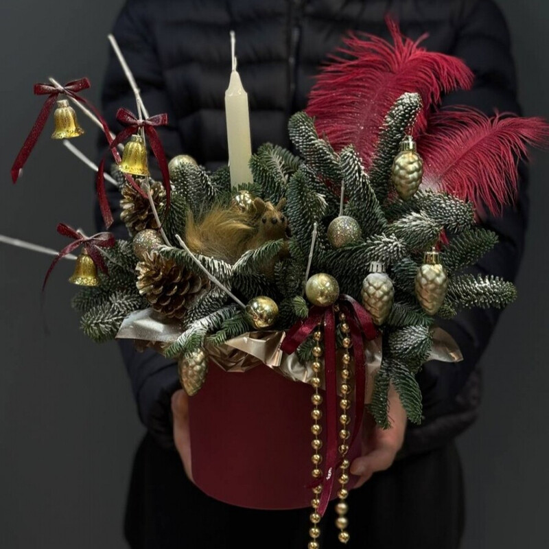 TCilindr YOlka Novogoldnyaya Novij God Krasnij, luxe