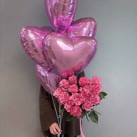 Buket roz s sharikami (2)