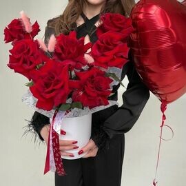 Frantcuzskij kombo nabor SHar+Kompozitciya iz roz