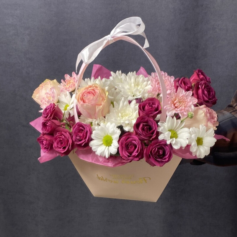 Композиция в сумке «Два сердца», стандартный