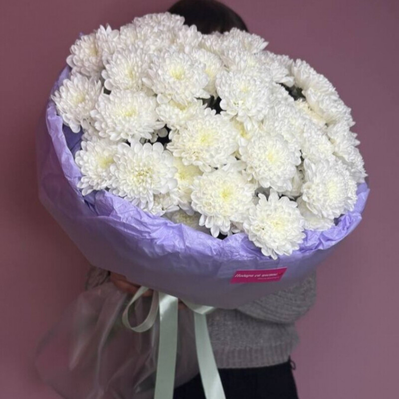 Монобукет из кустовых хризантем, стандартный