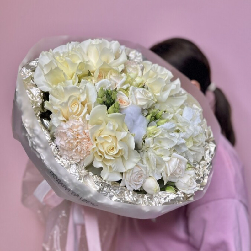 Премиум букет с французской розой, делюкс