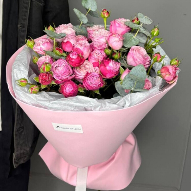 Букет из кустовой пионовидной розы, букет из 5 роз