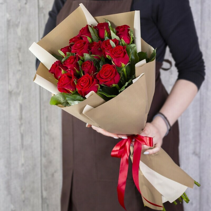 Букет из 15 Красных Роз, букет из 15 красных роз