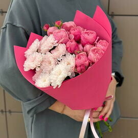 Букет с пионовидной розой «Сильва»