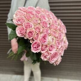 51 роза букет нежно розовая роза