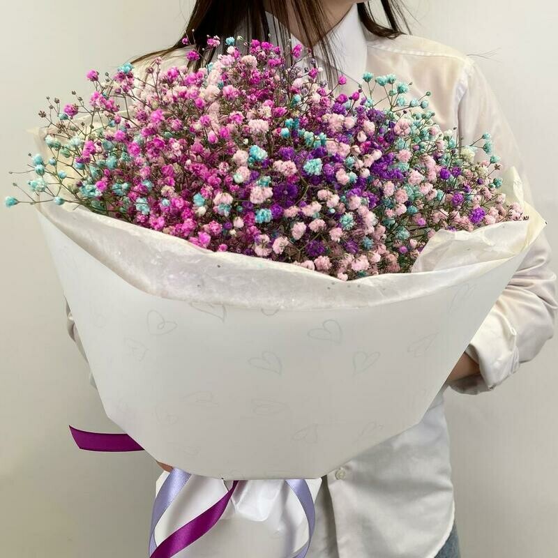 Букет с гипсофилой, монобукет из 11 гипсофил