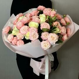 Букет пионовидных роз Бомбастик «Розовая волна»