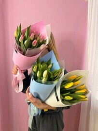 Букет из розовых тюльпанов