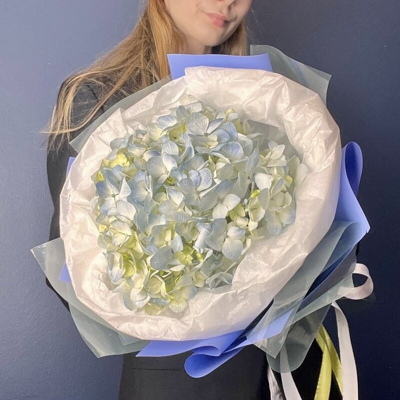 Букет из голубой гортензии, стандартный